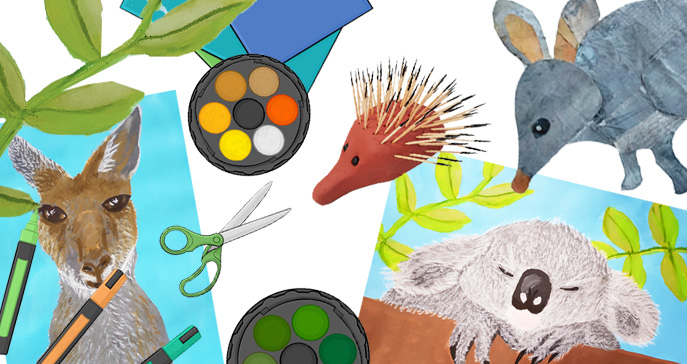 Australian animal Art lesson plans for kindergarten to year 6 students