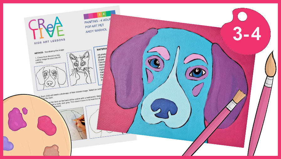 Artwork for Grade 3 and Grade 4 'Andy Warhol' unit