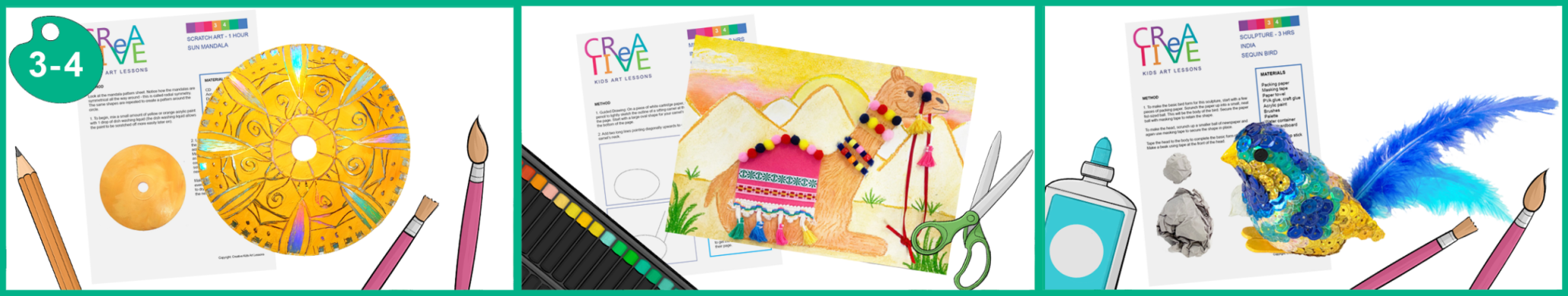 Grade 3 and grade 4 art lesson plan for 'India' unit
