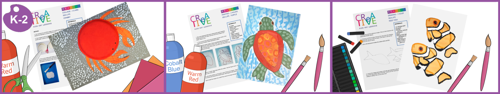 Kindergarten, Grade 1 and Grade 2 sea creatures craft from the 'sea life' unit