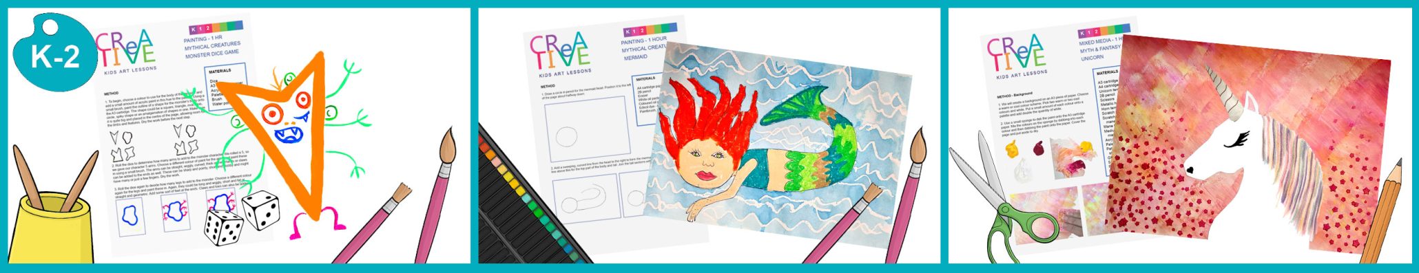 Art Lesson Plans on mythical creatures for Kinder to year 6