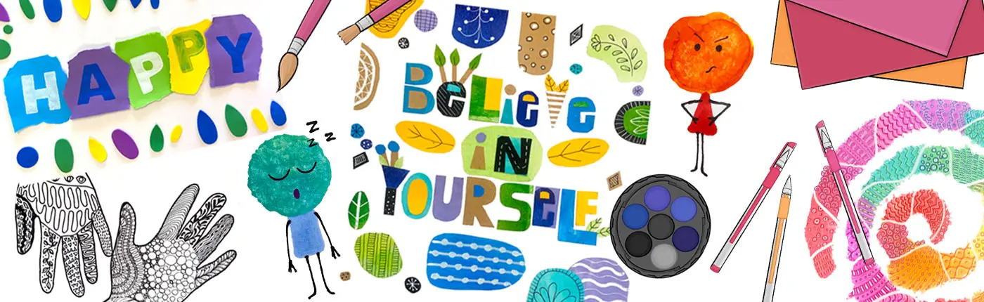 Wellbeing Art Lesson Plans for Kinder to Grade 6 Banner - Large