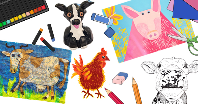 Farm Animal Art Lesson Plans Banner - Small