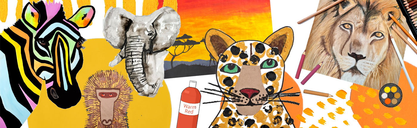 African animal artworks for K-6
