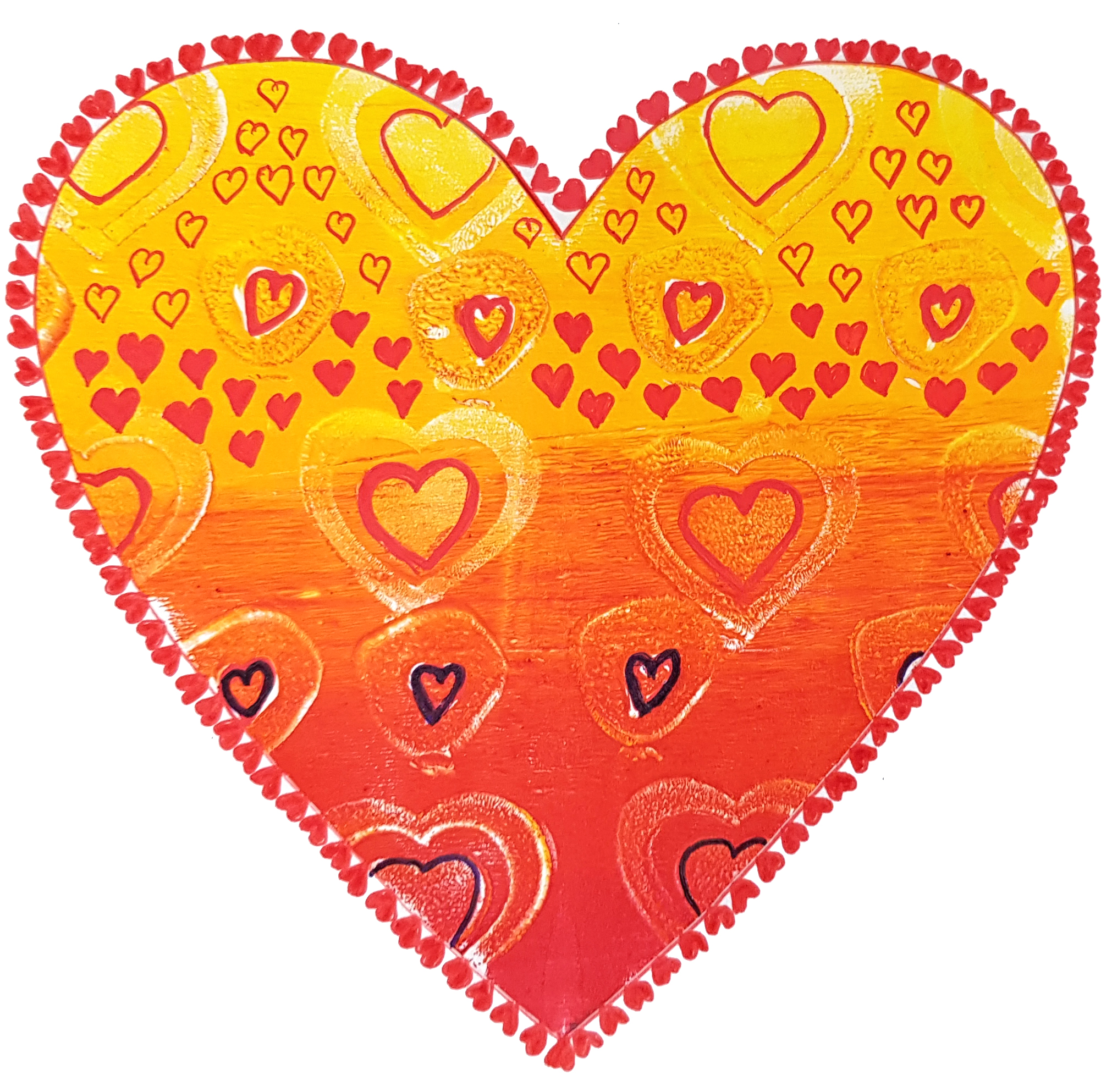 Finished Look of Geli Print Heart