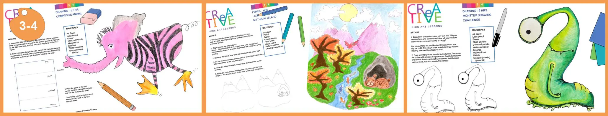 Grades 3 and 4 relief and sub teacher art lesson plans