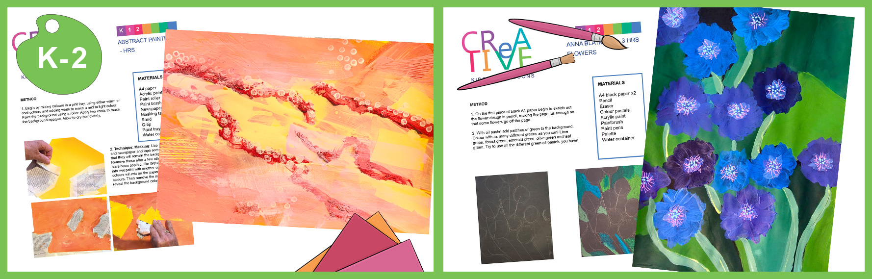 Painting projects for Kinder, year 1 and year 2