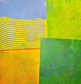 Painted paper with printing