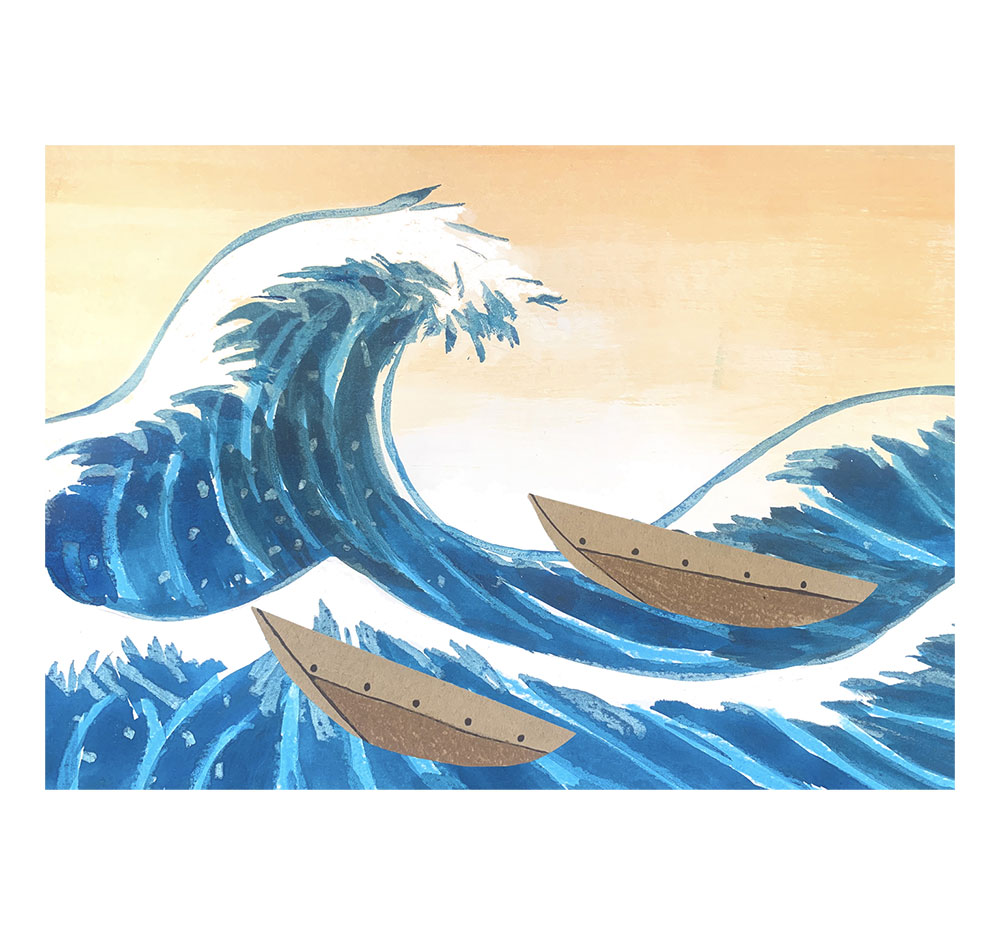 Hokusai The Great Wave off Kanagawa for Kiner, year 1